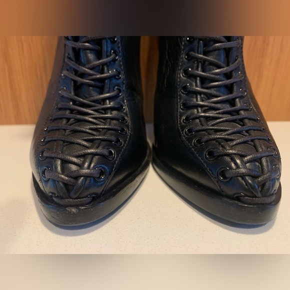 GIVENCHY Authentic Corset Lace Up Black Soft Leather Stiletto Boots - Picture 10 of 16